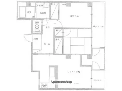 オフビル(2LDK/4階)の間取り写真