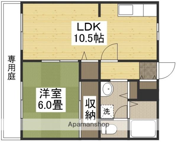 シティーパレス西崎PART2A(1LDK/2階)の間取り写真