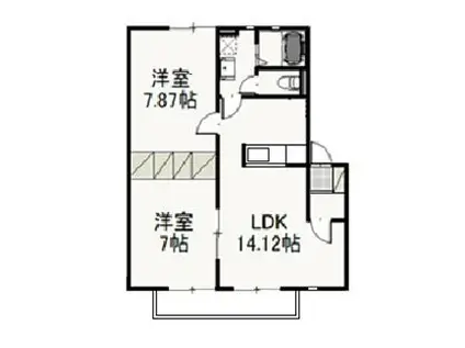 ヌーヴォー・シャンテ C(2LDK/2階)の間取り写真