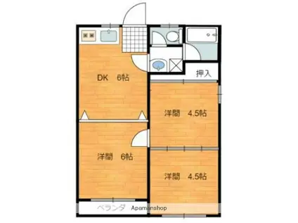 Kコーポ(3DK/2階)の間取り写真