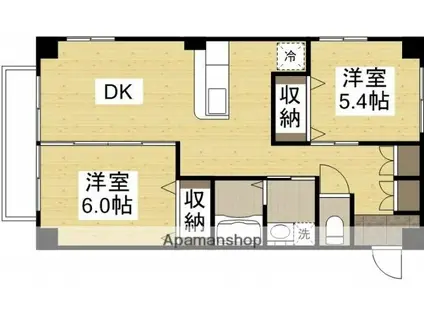 リーフミナン(2DK/1階)の間取り写真