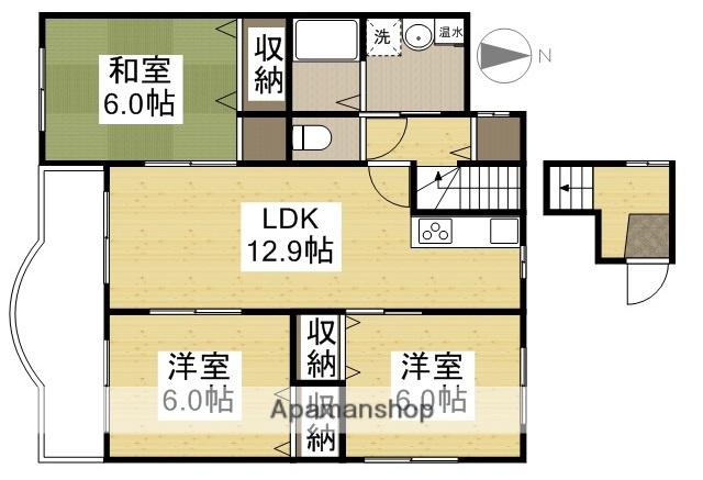 ガーデン津島Ⅱ(3LDK/2階)の間取り写真