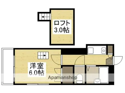 アルメール当新田(1K/2階)の間取り写真