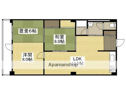 ハイホーム中納言(2LDK/1階)の間取り写真