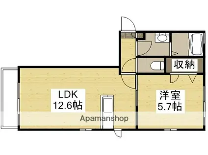 ラ・ヴィータ国富弐番館(1LDK/1階)の間取り写真