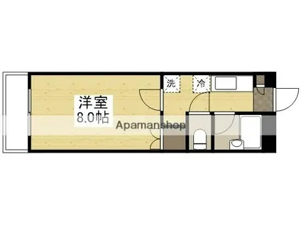 恵比寿ハイツ(1K/3階)の間取り写真