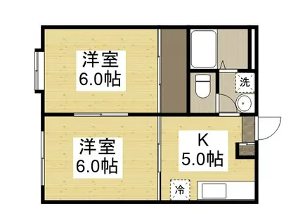 ベル・エポックB(2K/1階)の間取り写真