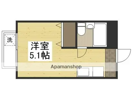 ビッグジョイ(ワンルーム/3階)の間取り写真