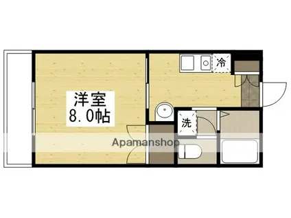 フラッツ野田(1K/2階)の間取り写真