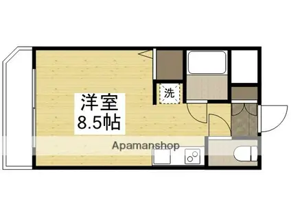 河合レジデンス(ワンルーム/2階)の間取り写真