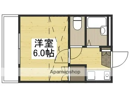 ロワール青江(1K/2階)の間取り写真