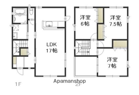 山陽本線 北長瀬駅 徒歩19分 2階建 築18年(3LDK)の間取り写真