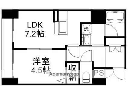 LA PRIERE(1DK/4階)の間取り写真