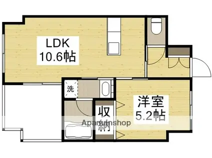 ピュアライン医大東(1LDK/5階)の間取り写真