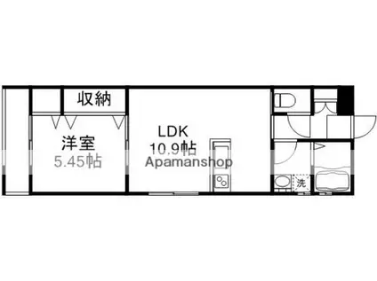 ブルジュムール春日(ワンルーム/3階)の間取り写真