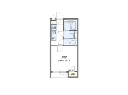 クレイノサンアクール(1K/1階)の間取り写真