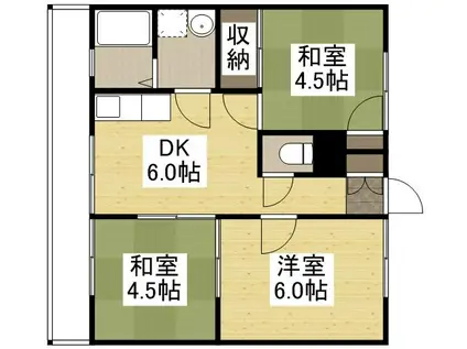 ビレッジ八浜(3DK/2階)の間取り写真