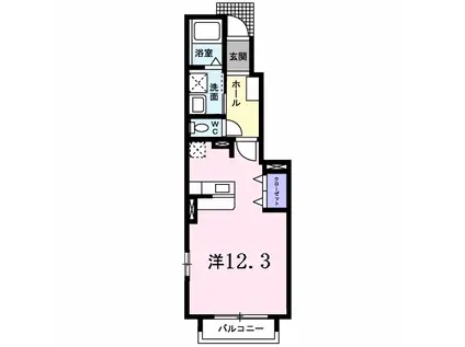 サンリット・レジデンス平井B(ワンルーム/1階)の間取り写真