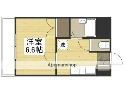 ポテト国富(1K/4階)の間取り写真