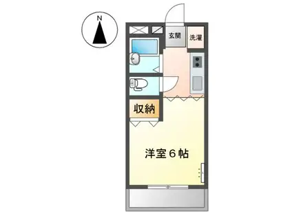 グレイスハイム(1K/2階)の間取り写真