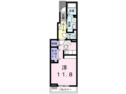 グラッツェ(ワンルーム/1階)の間取り写真