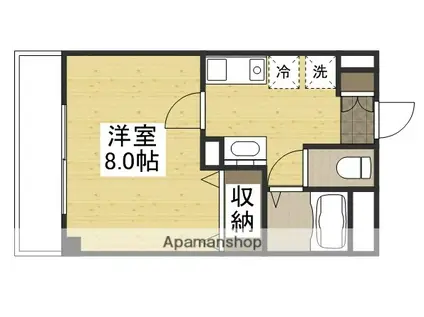 HILL COLLEGE DUO(1K/1階)の間取り写真