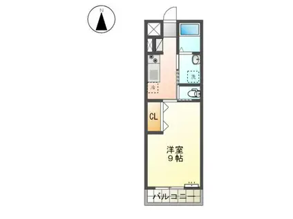 プリモ古都(1K/2階)の間取り写真