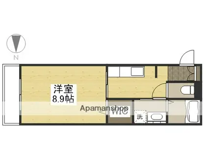ヴァンベール京山(1K/1階)の間取り写真