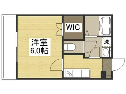 ポルトボヌール(1K/1階)の間取り写真