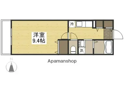 コンフォートスクエア A棟(1K/2階)の間取り写真