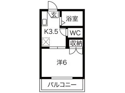 アルトハイデI(1K/2階)の間取り写真