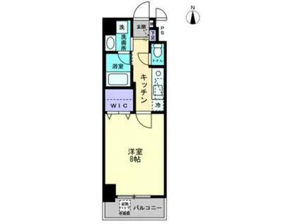 アルファレガロ南中央町(1K/8階)の間取り写真