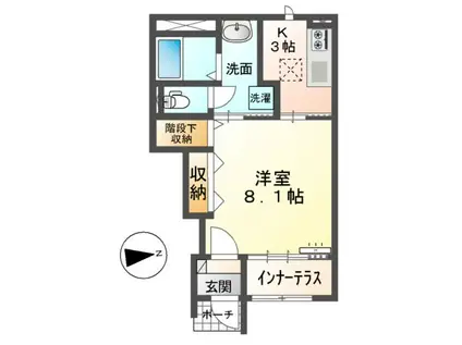 フィールドアップ横井(1K/1階)の間取り写真