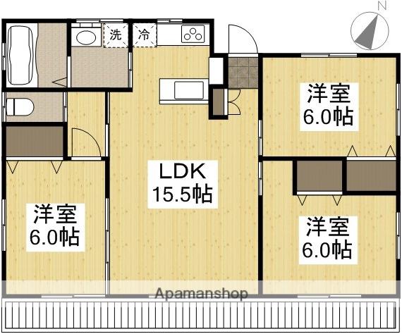 山陽本線 北長瀬駅 徒歩30分 1階建 築19年(3LDK)の間取り写真