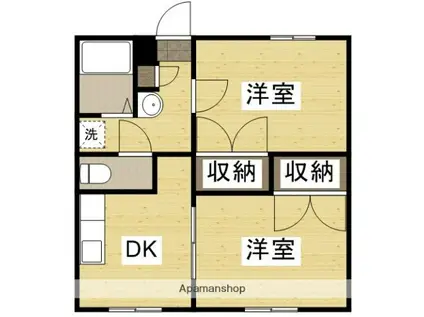 パルフィオーレF(2DK/1階)の間取り写真