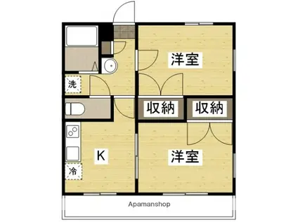 パルフィオーレF(2K/2階)の間取り写真