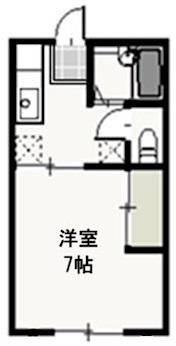 サンコーポ西古松(1K/1階)の間取り写真