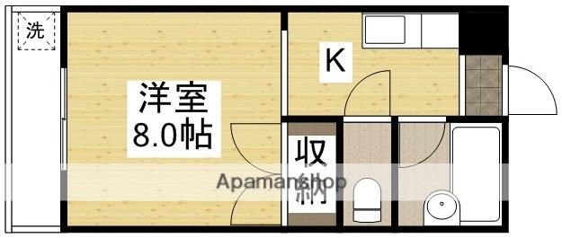 メゾンフルールⅡ(ワンルーム/3階)の間取り写真