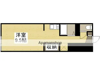 レアル南方Ⅱ(1K/1階)の間取り写真