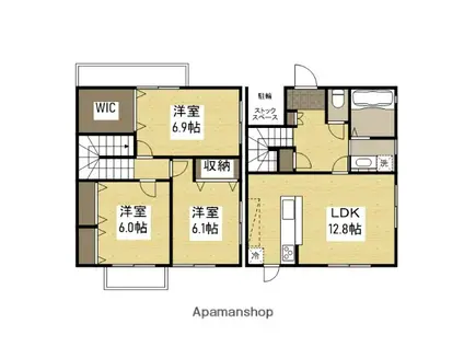 メゾンベルソー B(3LDK)の間取り写真