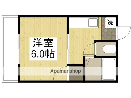 パークプレイス西川原Ⅱ棟(1K/1階)の間取り写真