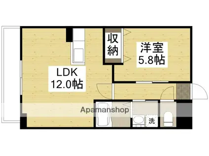 FLATS豊成(1LDK/5階)の間取り写真