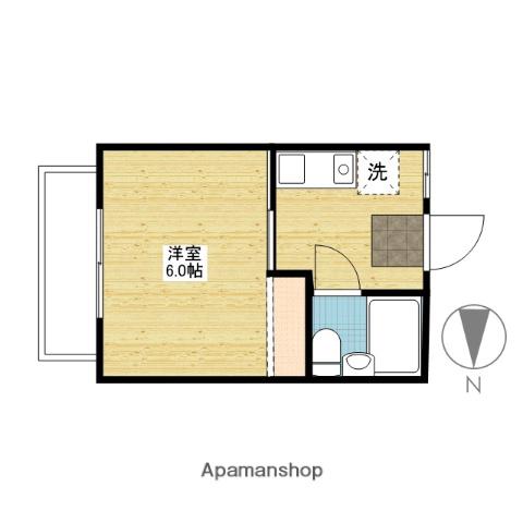 アルファ清心町(1K/2階)の間取り写真