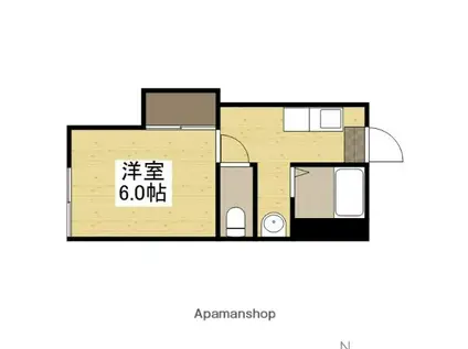 アピアコート谷万成(1K/2階)の間取り写真