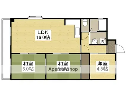 YSビル岡南(3LDK/2階)の間取り写真