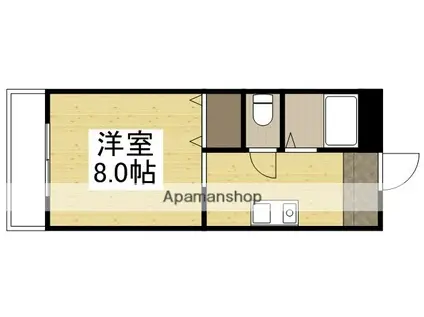 ワタナベマンション(ワンルーム/2階)の間取り写真