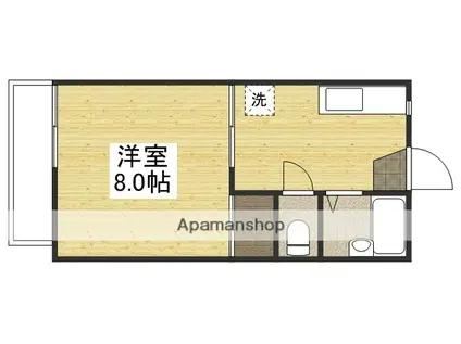 ハウスM(1K/2階)の間取り写真