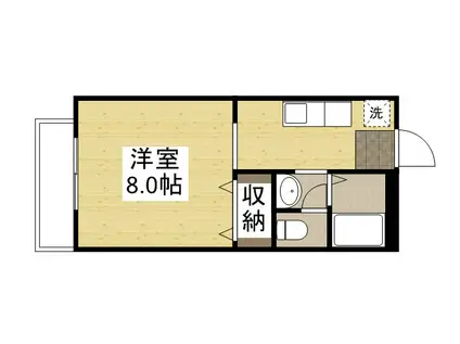 アンダンテ妹尾A(1K/2階)の間取り写真