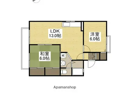 エントピア学南B(2LDK/1階)の間取り写真