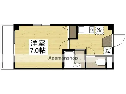 ヴェルメス津島Ⅰ(1K/4階)の間取り写真